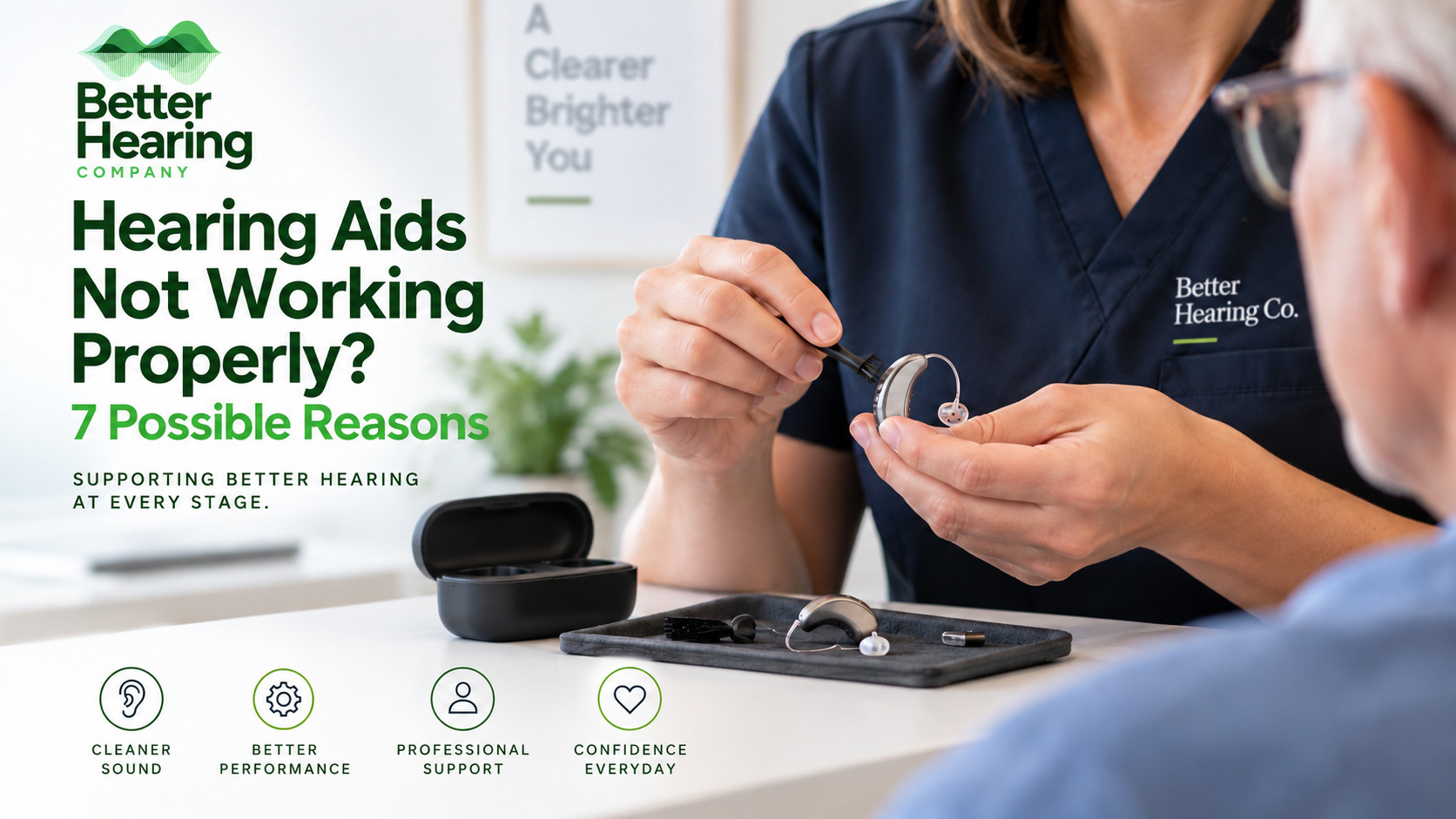 Audiologist performing hearing aid adjustment in Christchurch